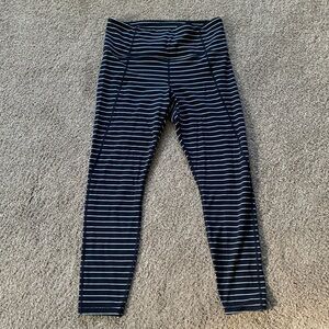 Athleta Blue and White striped leggings